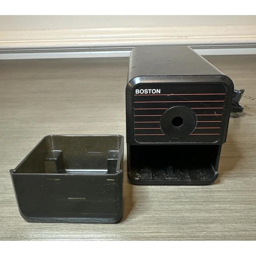 Boston Electric Pencil Sharpener Model 18 Black Vintage Made In USA Tested Works